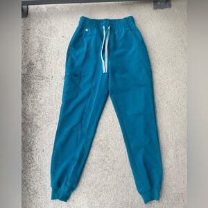 FIGS Zamora Jogger Scrub Pants, Pacific Blue.
